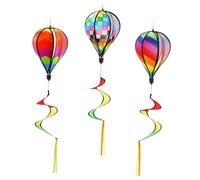 Levemolo 3 Pièces Éoliennes Montgolfières Colorées à Paillettes Décorations Suspendues Extérieur Moulin à Vent et Rotatif pour Jardin et Fête