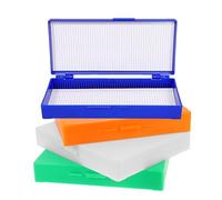 Levemolo 4 Pièces Boîte de Rangement Plastique et Examen Microscopique pour Lames de Microscope 50 Emplacements avec Couvercle Étanche en Abs pour Laboratoire