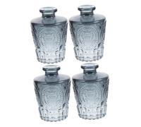 Levemolo 4 pièces Lot de Flacons Diffuseurs Verre Sculpté Style Romain Bouteille Aromathérapie pour Parfum Intérieur Élégant et Purification de Air pour Maison et Bureau