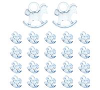 Levemolo 48 Pièces Décoration de Cheval à Bascule en Acrylique pour Shower, Ornement Transparent pour Fête Prénatale et Révélations de Genre, Décor de Table Élégant