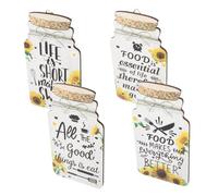 Levemolo 4pièces Panneaux Bois Décoratifs Forme De Jarre pour Cuisine Plaques Bois Non Peintes Embellissements Rustiques pour Décoration Intérieure Et Projets DIY