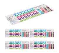 Levemolo 5 Pièces 5 Autocollants Colorés pour Flûte de Pan 16/18 Tubes Autocollants Notes Musicales PVC Solide pour Apprentissage, Tableau d'Accords et Doigté, pour Débutants et Pratique