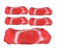 Levemolo 5 Pièces Simulation Food Props Lifelike Fake Meat Rolls for Hot Pot Display and Photography Artificial Meat Model Decorations for Market and Restaurant Use