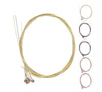 Levemolo 6 Ensembles Cordes Métalliques Colorées pour Guitare Folk Acoustique Remplacement avec Clair et Résistance Élevée Accessoire pour Musiciens Débutants et Confirmés