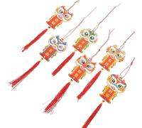 Levemolo 6 Pièces Décoration Nouvel an Chinois Pendentifs Suspendus Lion Tête pour Festival Printemps Maison Bureau Mall