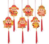 Levemolo 6 Pièces Décorations Nouvel an Lot Pendentifs Suspendus Arbre Prospérité Pendants Chinois Festifs pour Maison Voiture Bureau