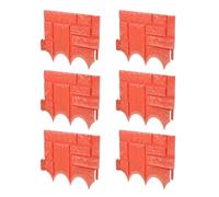 Levemolo 6 pièces Lot de Panneaux de Clôture Plastique Imitation Pierre Rouge Bordure Décorative Modulaire pour Jardin Pelouse Balcon et Parterres Résistante et Facile à Assembler