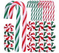 Levemolo 80 Pièces Suspensions Sapin Noël Décoratives Cannes Bonbon Acrylique Colorées pour Fête et Arbre de Noël