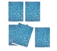 Levemolo Autocollants en Plastique Lisse Effet Grains D'eau Bleu Muraux Décoratifs 8pcs Multifonctionnelle pour Décoration Murale Salon