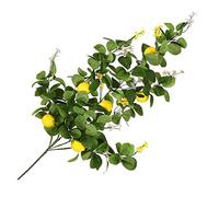 Levemolo Bouquet Citron Artificiel Décoratif avec Vertes Branche de Citron Réaliste pour Décoration Murale et Maison sans Entretien et Facile à Nettoyer