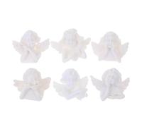 Levemolo Breloques d'anges en résine 60pcs Décoration à faire soi-même pour coque de téléphone et projets de scrapbooking 1.18X0.98X0.31In blanc