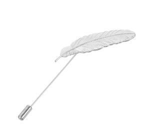 Levemolo Broche Épinglette Feuille en Alliage de Zinc Argenté pour Col de Chemise Homme, Accessoire Élégant et Raffiné Qui Ne Perd Pas Son Éclat