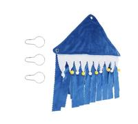 Levemolo Cachette Triangulaire pour Petits Animaux Coin à Trois Côtés pour Hamster Maisonnette Suspendue en Tissu Bleu Franges Refuge Douillet pour Chinchilla Écureuil Cochon D’Inde