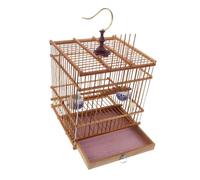 Levemolo Cage à Oiseaux Suspendue Rectangulaire Cage Décorative Portable Stable avec Plateau Amovible pour Canaris et Petits Oiseaux Maison Rétro pour Balcon et Intérieur