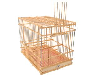 Levemolo Cage à Oiseaux Vintage Bambou Rectangulaire avec Plateau Coulissant Cage de Vol pour Pinsons et Oiseaux Chanteurs Décor Rétro et Suspendue pour Perruches et Calopsittes