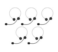 Levemolo Casque Micro factice 5 pièces, Accessoires de Microphone de Jeu en Plastique Noir, pour soirées Halloween, Concerts et Performances scéniques, adapté aux Artistes et événements