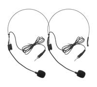 Levemolo Casque Micro Filaire 2pcs Microphone Flexible 3,5 Mm pour Amplification Vocale Claire, Style Élégant en Fer Nickelé et PVC, pour Parler en Public