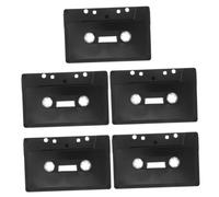 Levemolo Cassettes Vierges Noires pour Bricolage Vintage, 5 Pièces en Plastique Bords Arrondis, Décoration Délicate pour Anniversaire et Cérébration