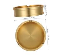 Levemolo Cendrier de Table Laiton Bruni Compact et Élégant pour Fumeurs Porte-cendres Intérieur Design Vintage Doré Accessoire Décoratif pour Bureau et Maison