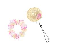Levemolo Chapeau de Plage Hawaïen pour Chien et Chat Guirlande Protection Solaire Confortable et Lavable pour Animaux de Compagnie Accessoire Photo