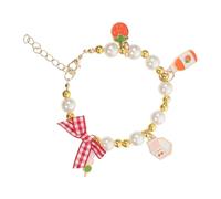 Levemolo Collier Orné de Perles Noeud Ajustable en Plastique Solide, Taille XS pour Petit Chat, Accessoire Décoratif pour Anniversaire et Festivals D’Animaux de Compagnie