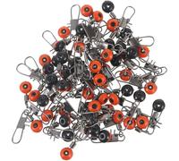 Levemolo Coulisseaux de Lestage en Acier Inoxydable Anticorrosion 3,6 Cm Rouge, 100 Pièces, Connecteur Space Bean Émerillon Intégré pour Pêche en Mer et Eaux Profondes, Matériel de Pêche