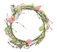 Levemolo Couronne Artificielle pour Porte D'entrée : Guirlande Décorée D'œufs Colorés pour Une Décoration d'anniversaire de Mariage, Style Champêtre, Utilisable Toute L'année.