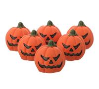 Levemolo Décoration de Mini Citrouille Halloween en Résine, Lot 6 Pièces | Miniatures D'halloween pour Aquarium, Décor de Micro-paysage, Orange, Détails Fins, Lot de 6