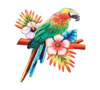 Levemolo Décoration Murale De Perroquet En Métal Rouge Figurine Adorable Pour Intérieur Et Jardin Ornement Compact Design Élégant Et Solide Décoration De Jardin Et Maison