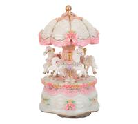 Levemolo Décoration Musicale pour Les Fêtes Décoration De Table Figurine Musicale Vintage en Forme De Cheval Carrousel Lumineux Cadeau pour
