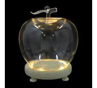 Levemolo Dôme en Verre Transparent pour Objets Décoratifs et Médailles, Socle en Bois avec Éclairage LED, Protection Anti-poussière, 16,5 x 12,5 x 12,5 cm pour Vitrine