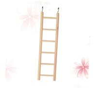 Levemolo Échelle à Jouets Naturelle pour Perroquets et Perruches, 6 Marches en Bois 28x7 Cm Crochets Métalliques, Accessoire pour Cage D’Oiseaux, D’Escalade Stimulant L’Intelligence