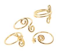 Levemolo Ensemble de 4 Bagues Pieds Femme en Laiton Or, Bague de Pied Zircon Ajustable, Design Unique, pour Bijoux D'été et Plage