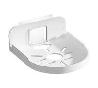 Levemolo Étagère Murale sans Perçage Blanche Ronde, Support Rangement pour Caméra de Sécurité et Haut-Parleur, Mini Étagère Murale Polyvalente pour Salle de Bain, Installation Adhésive