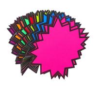 Levemolo Étiquettes de Prix en Papier Fluorescent Éclaté 80 Pièces, Design Unique et Accrocheur, Utilisation Polyvalente pour Magasins et Ventes de Garage