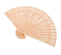 Levemolo Éventail Pliant en Bois Vintage Chinois, Ventilateur Portable en Bois Naturel Parfum de Santal, Accessoire Décoratif et Présent Mariage, Fan Asiatique Élégant pour Cérémonie