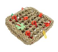 Levemolo Filet d'escalade Suspendu pour Lapins et Petits Animaux, à Mâcher en Herbe Marine Naturelle, Double Couche, Accessoire de Jeu pour Rongeurs et Activité Physique Couleur Aléatoire