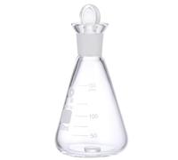 Levemolo Flacon en Verre Borosilicaté 150 Ml Conique pour Laboratoire, Fiole Erlenmeyer à Col Étroit, Bouteille Chimie Graduée, Usage Scolaire et Expériences Précises