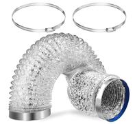 Levemolo Gaine Évacuation Sèche-linge Aluminium Flexible avec Ruban Adhésif et Colliers Réglables Conduit Air pour Hotte et Climatisation