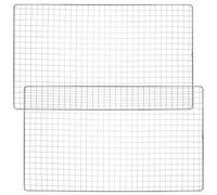 Levemolo Grille de Barbecue en Acier Inoxydable 44x26 Cm, Lot de 2 Tapis Antiadhésifs Multi-usages pour Cuisson Extérieure, Accessoires Gril pour Légumes, Poisson et Brochettes