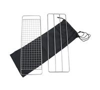 Levemolo Grille de Cuisson Barbecue en Acier Inoxydable 3 Pièces pour Camping et Jardin, Maille Fine Antidérapante, Support Métal Résistant et Paquet de Transport Noir