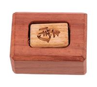 Levemolo Indicateur de Vent en Bois Massif Accessoire Croupier pour Mahjong Chinois, Accessoire de Traditionnel en Bois Rouge, Design Gravé Aléatoire, Compatible Mahjong Américain