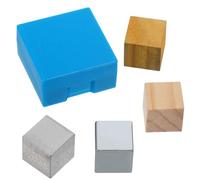Levemolo Jeu de 4 Cubes de Densité en Laiton, Fer, Aluminium et Bois, Taille Précise 2 Cm pour Enseignement Scientifique et Calcul de Masse Volumique