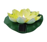 Levemolo Lampe Solaire de Fleur Lotus Jaune pour Jardin et Piscine, Éclairage Flottant Décoratif LED, Lampe Extérieure Étanche et Portable, Accessoires de Jardin Lumineux