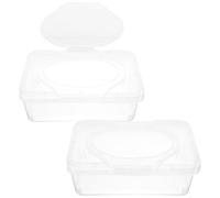 Levemolo Lot de 2 Boîtes à Lingettes pour Bébé avec Couvercle, Distributeur Portable en Pp, Texture Fiable, Résistant la Déformation, pour Salon et Table à Manger