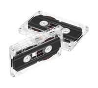 Levemolo Lot de 2 Cassettes Audio Vierges Micro-Format 30 Cassette Audio Vide Standard Boîtier Transparent Rigide Enregistrement Voix et Musique Remplacement pour Enregistreur Portable