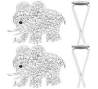 Levemolo Lot de 2 Clips de Ventilation Voiture en Cristal D’éléphant Argenté, Accessoires Désodorisants et Décoratifs pour Grilles D’aération, Accessoires Auto Esthétiques pour Femme