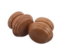 Levemolo Lot de 2 Embouts Décoratifs en Bois Naturel 8 X 5 Cm pour Tringles à Rideaux, Têtes de Tringle Rondes Plates Beige, Accessoires Déco pour Chambre et Salon, Fournitures Robustes