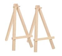 Levemolo Lot de 2 Mini Chevalets de Table en Bois Pliables, Trépied Stable, Support Présentation Cartes de Jeu, Photos et Objets Décoratifs, Usage Bureau et Maison