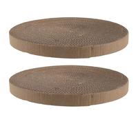 Levemolo Lot de 2 Recharges Rondes en Carton Ondulé pour Griffoir de Chat - Diamètre 34 CM Épaisseur 27 CM - Coussinets de Remplacement pour Lit de Chat Intérieur Protection